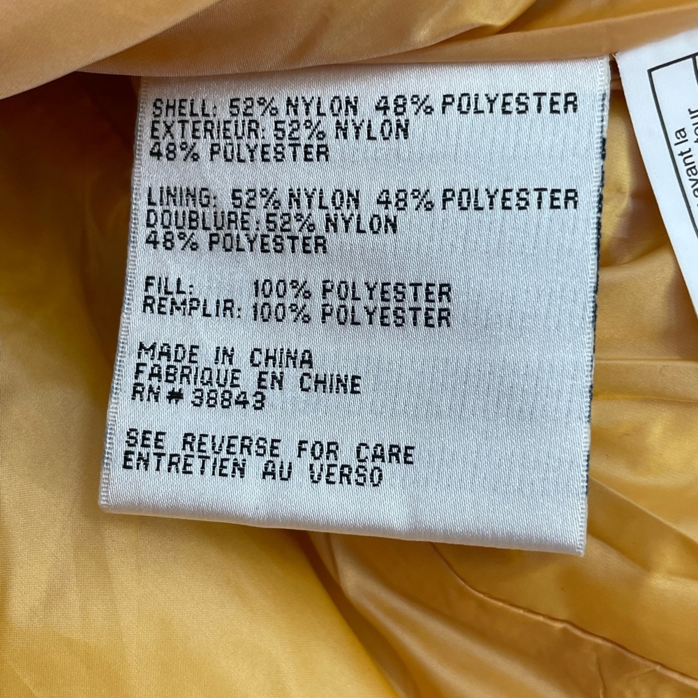 Via Spiga Smocked Quilted Puffer Jacket Maize Yellow Packable Medium/Large - Picture 10 of 11
